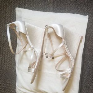 Badgley Mischka Bridal Ivory Satin Wedge Sandals